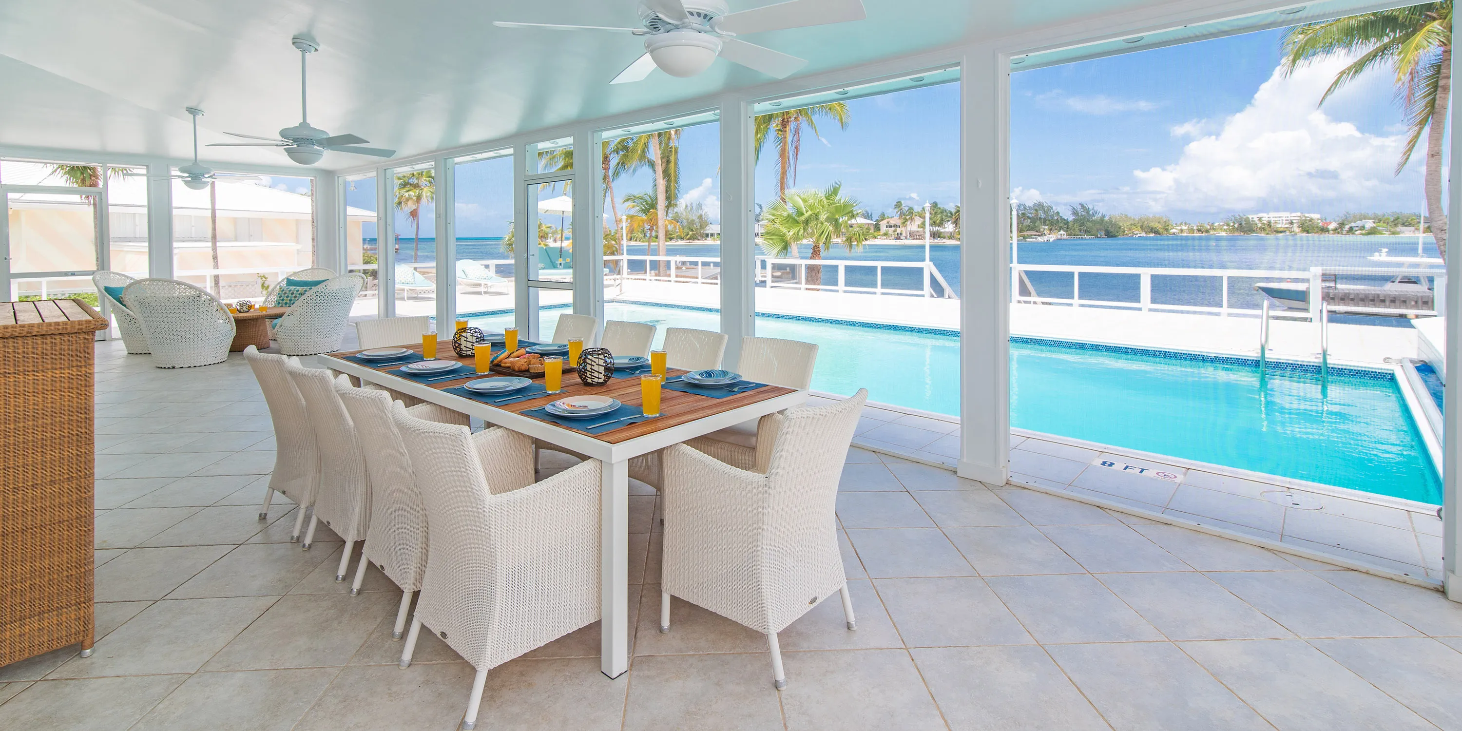 S'Kai Blue — interior living spaces — luxury villa in Grand Cayman